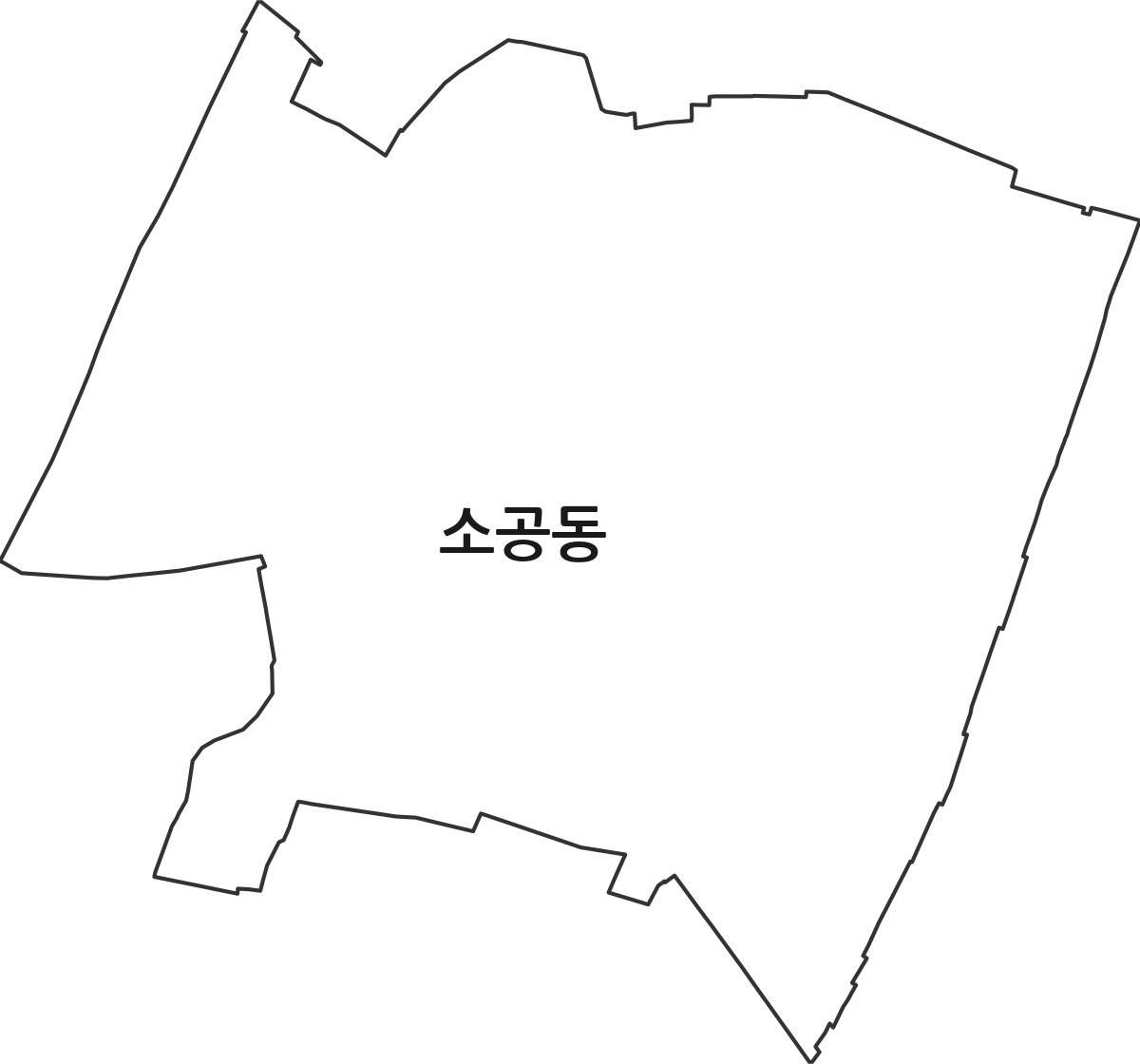 서울특별시 중구 소공동 법정동 행정구역 경계 지도