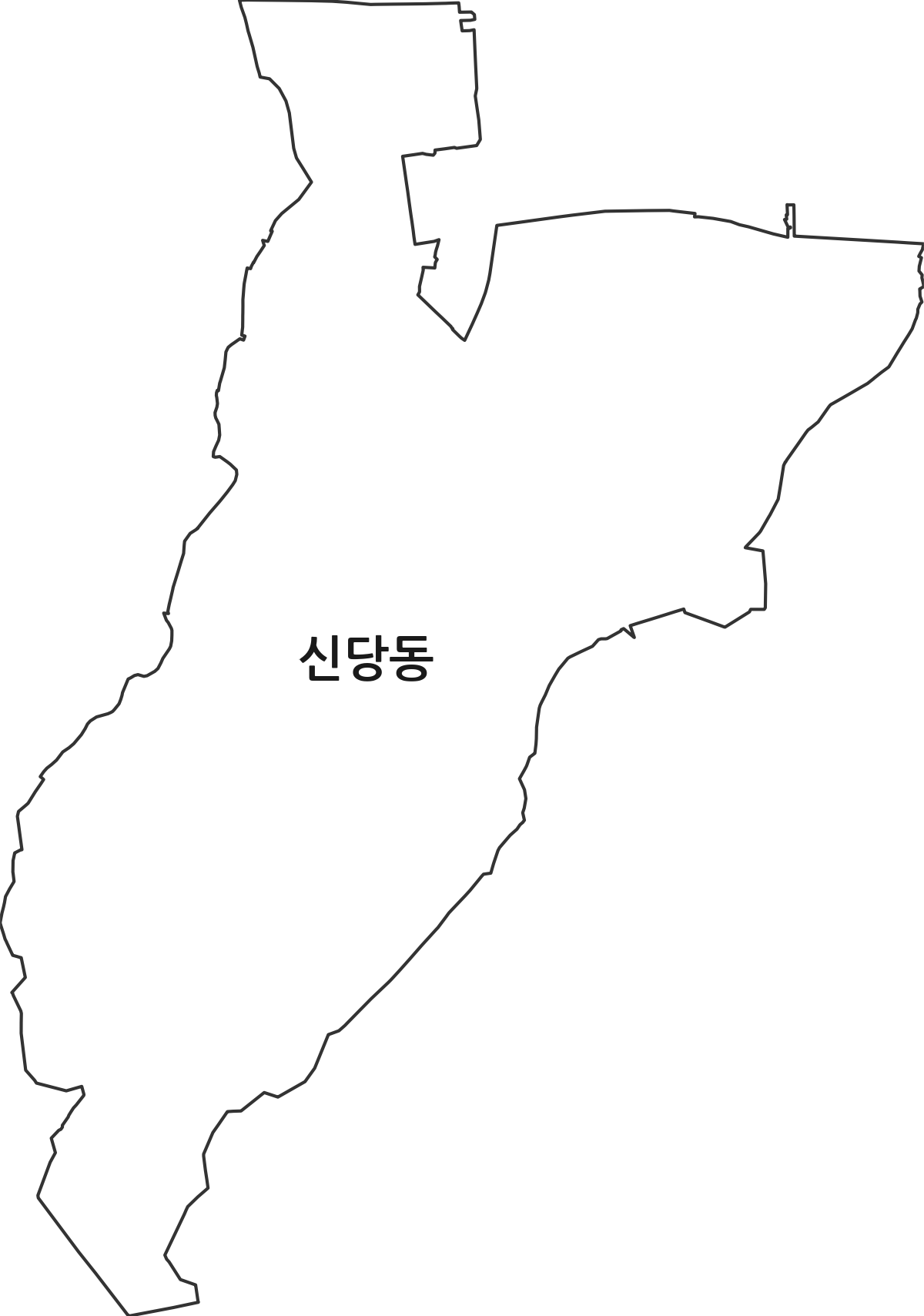 서울특별시 중구 신당동 법정동 행정구역 경계 지도