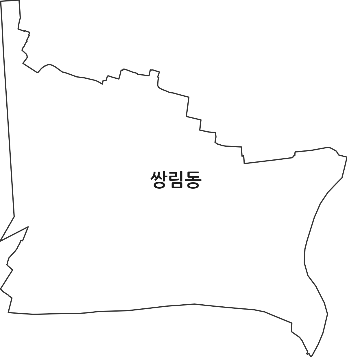 서울특별시 중구 쌍림동 법정동 행정구역 경계 지도