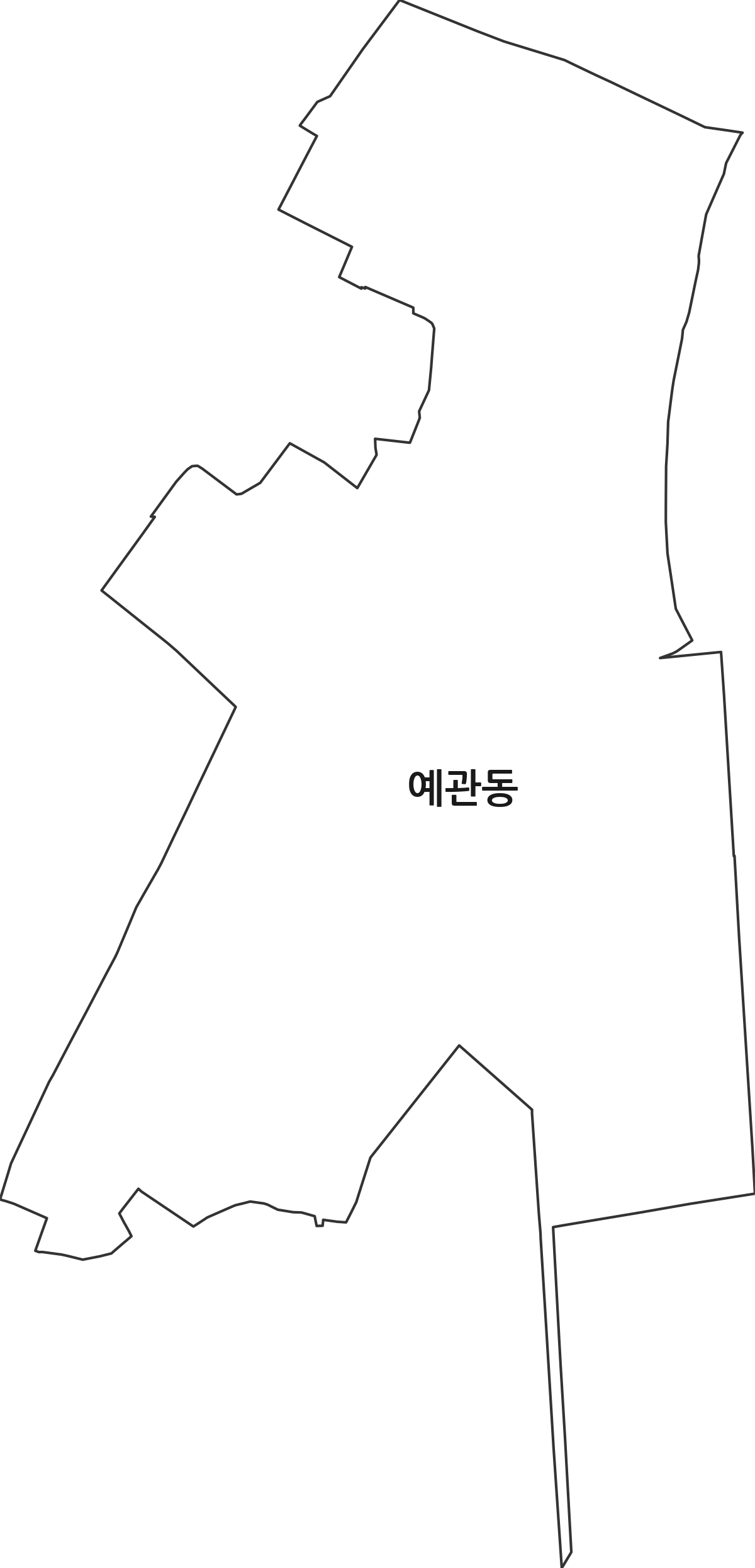 서울특별시 중구 예관동 법정동 행정구역 경계 지도
