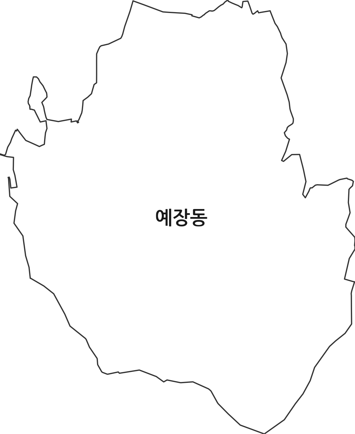 서울특별시 중구 예장동 법정동 행정구역 경계 지도