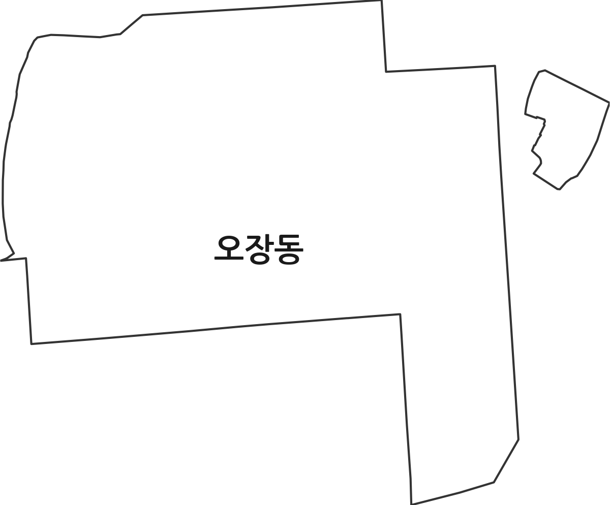 서울특별시 중구 오장동 법정동 행정구역 경계 지도