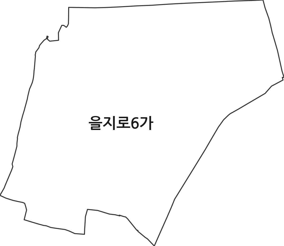 서울특별시 중구 을지로6가 법정동 행정구역 경계 지도
