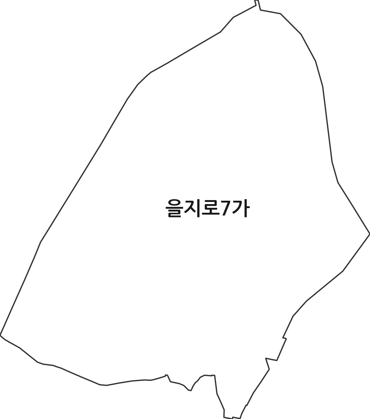 서울특별시 중구 을지로7가 법정동 행정구역 경계 지도