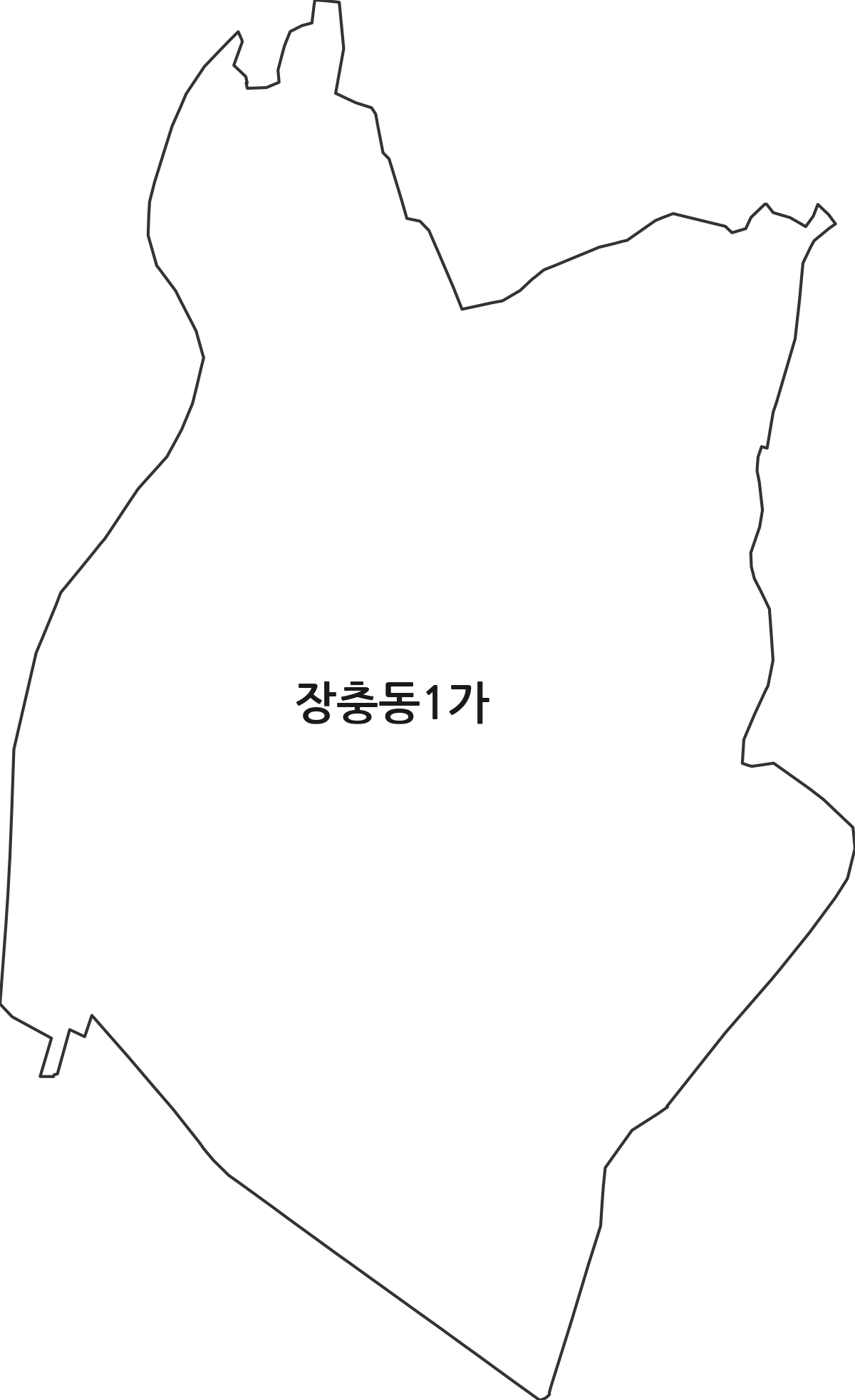 서울특별시 중구 장충동1가 법정동 행정구역 경계 지도