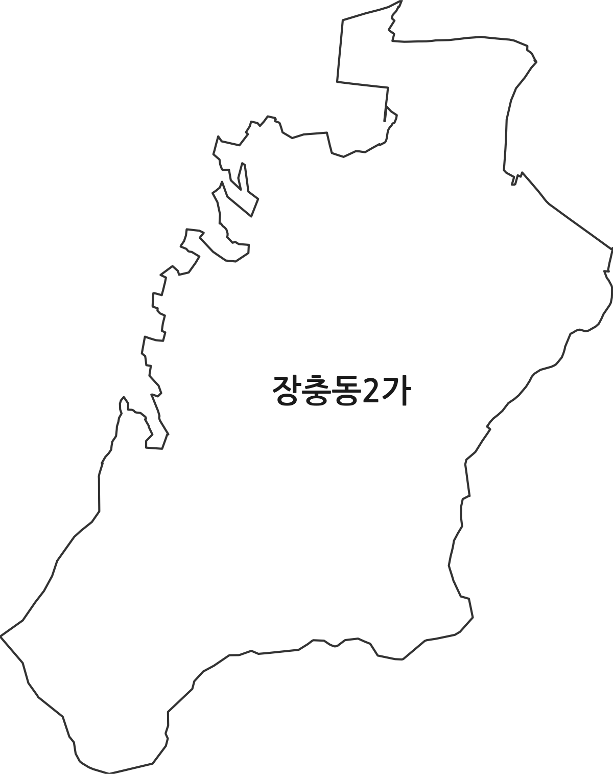 서울특별시 중구 장충동2가 법정동 행정구역 경계 지도