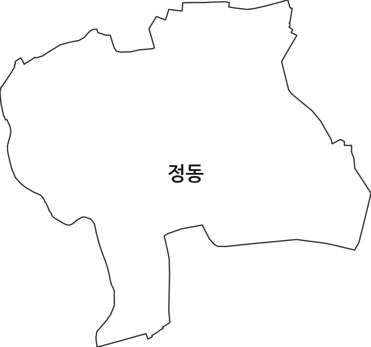 서울특별시 중구 정동 법정동 행정구역 경계 지도