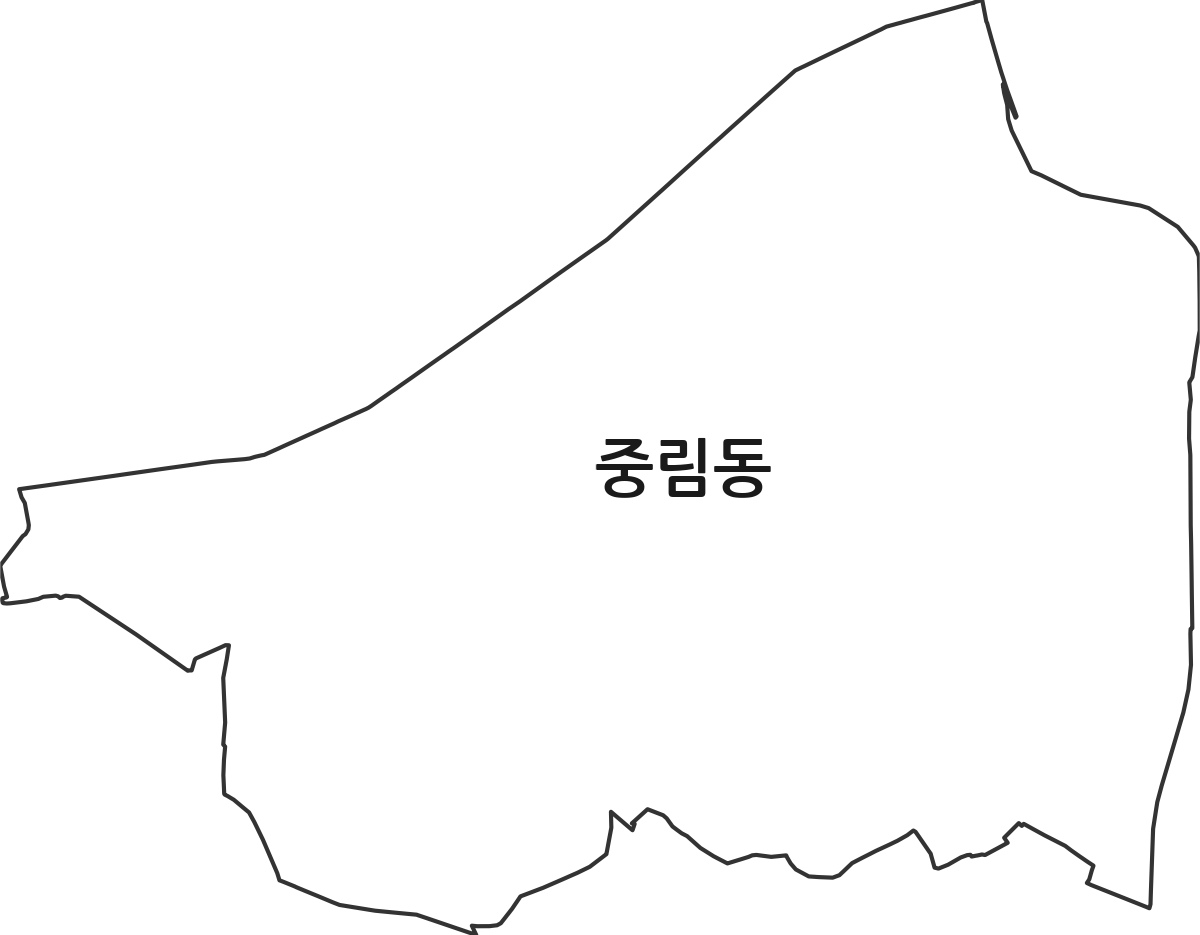 서울특별시 중구 중림동 법정동 행정구역 경계 지도
