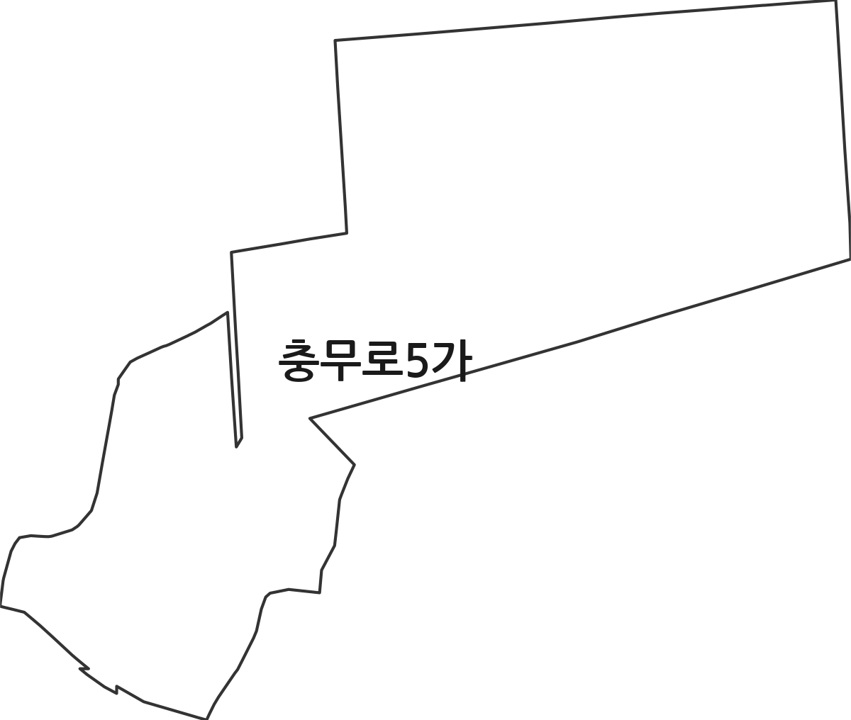 서울특별시 중구 충무로5가 법정동 행정구역 경계 지도