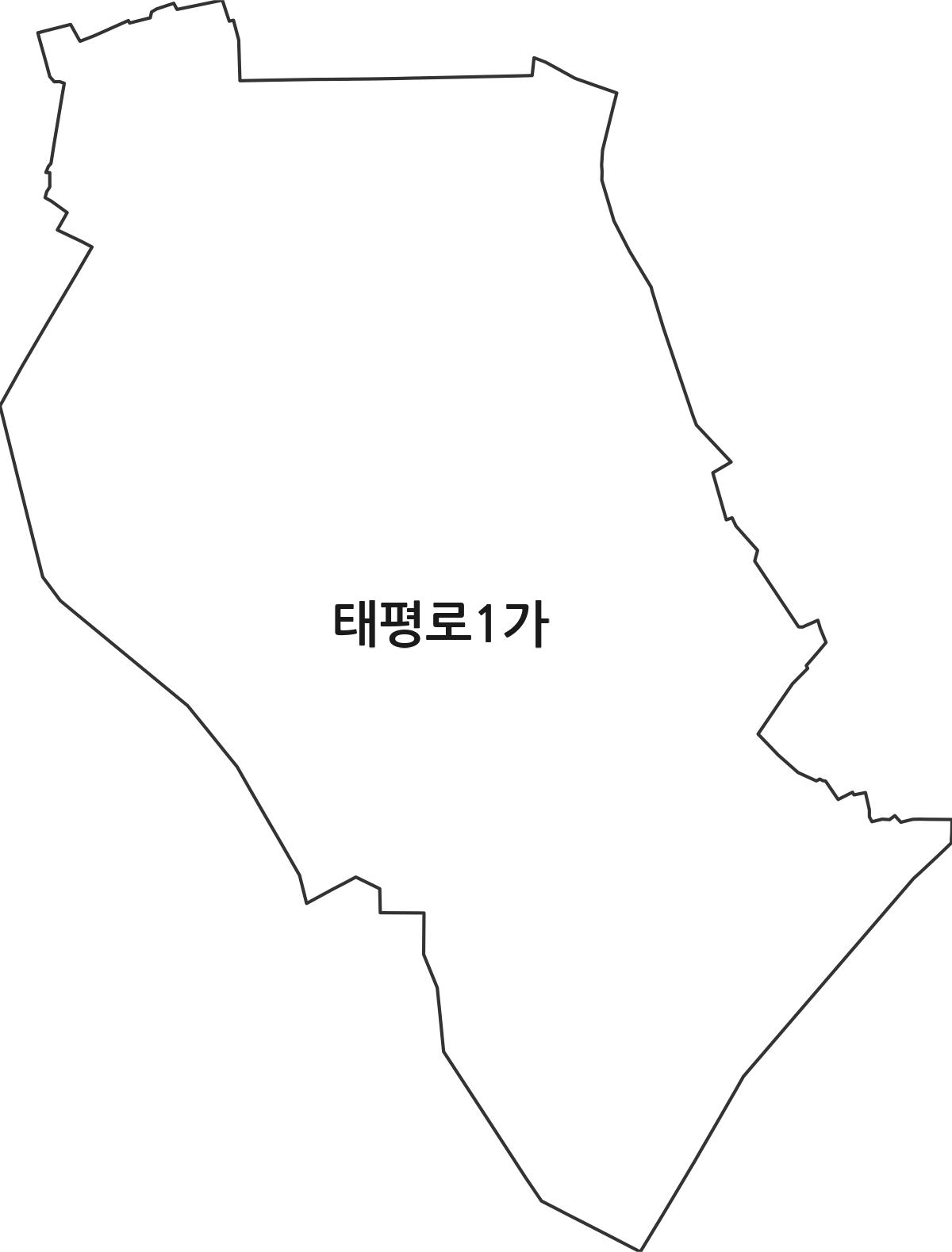 서울특별시 중구 태평로1가 법정동 행정구역 경계 지도