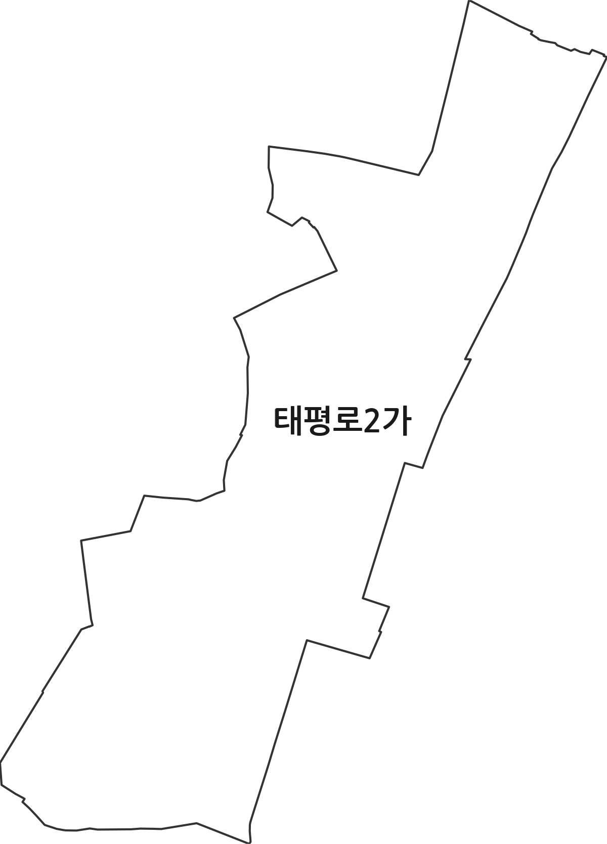 서울특별시 중구 태평로2가 법정동 행정구역 경계 지도