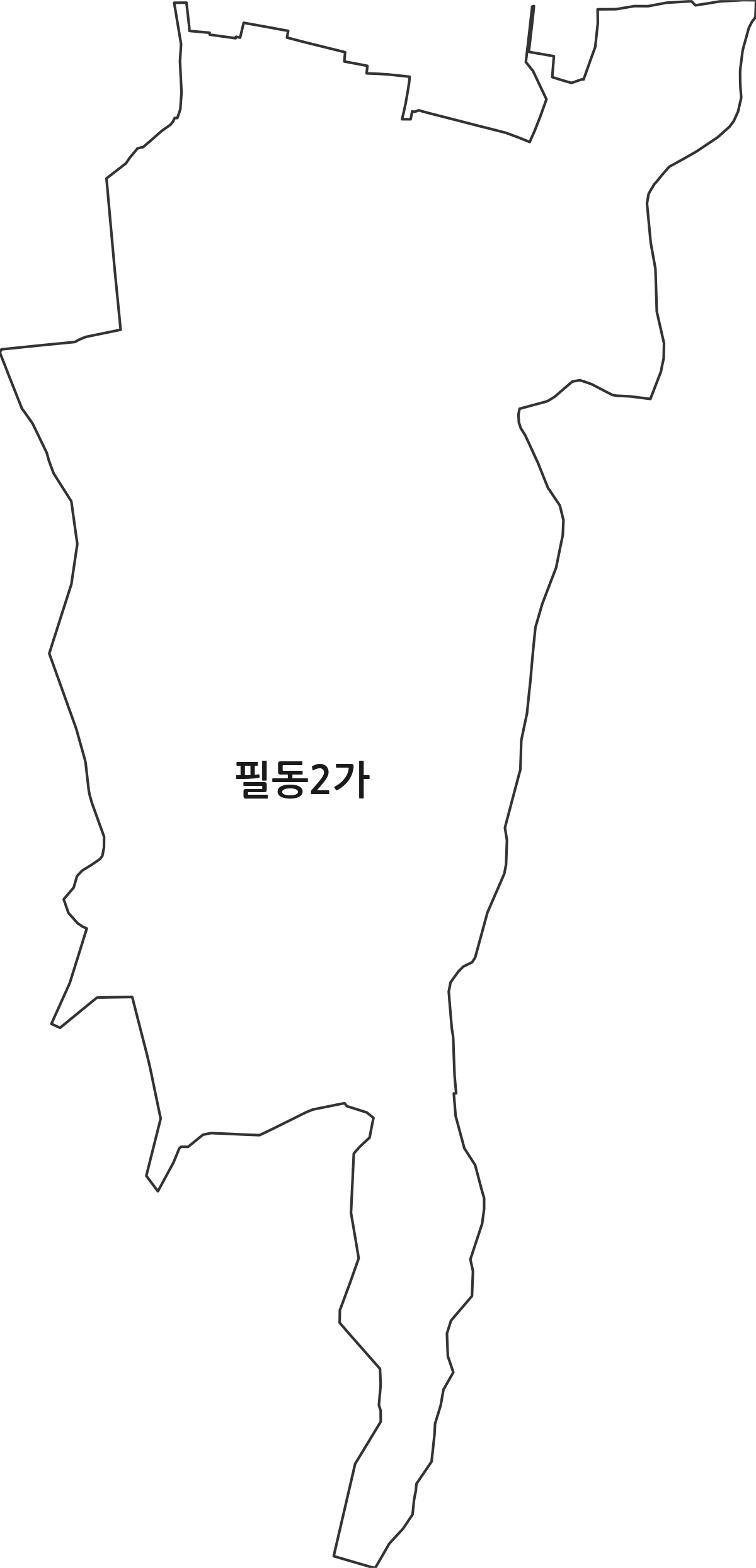 서울특별시 중구 필동2가 법정동 행정구역 경계 지도