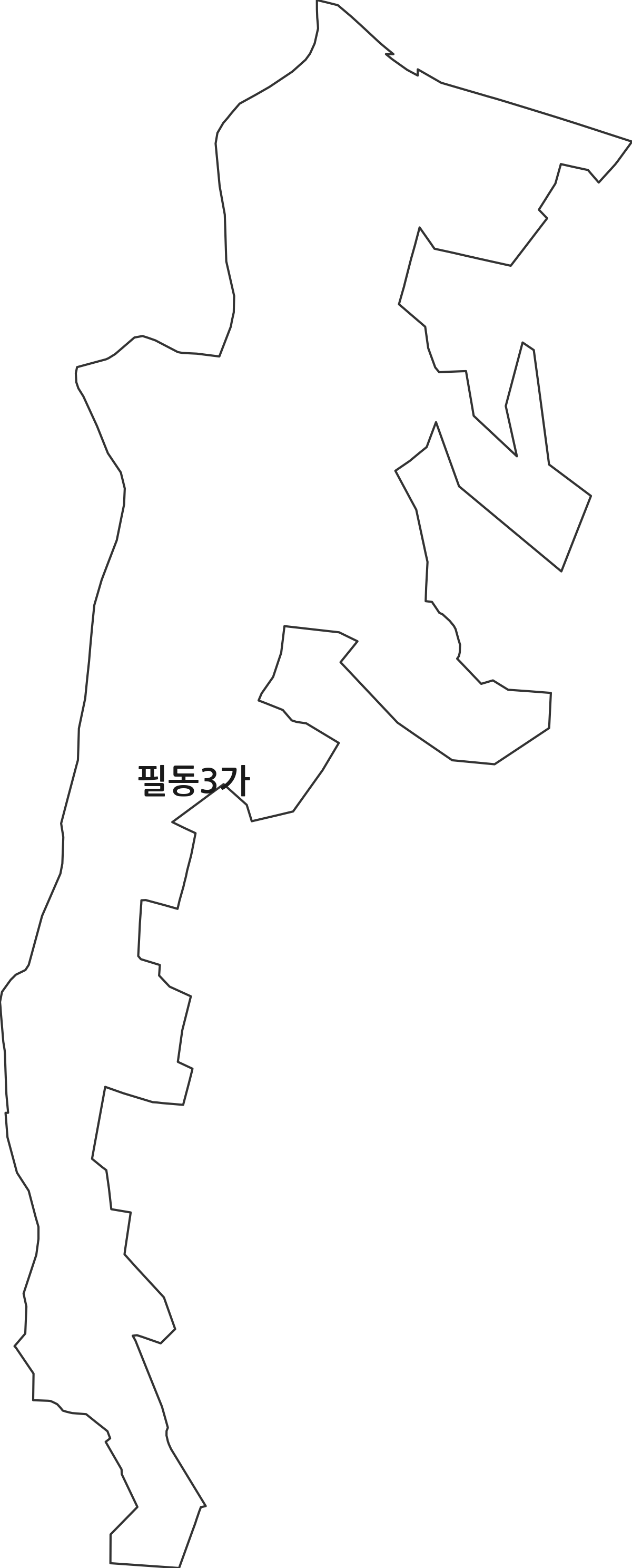 서울특별시 중구 필동3가 법정동 행정구역 경계 지도