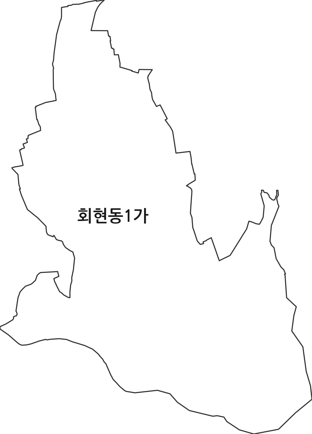 서울특별시 중구 회현동1가 법정동 행정구역 경계 지도