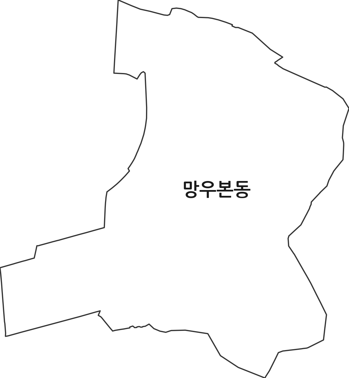 서울특별시 중랑구 망우본동 행정동 행정구역 경계 지도