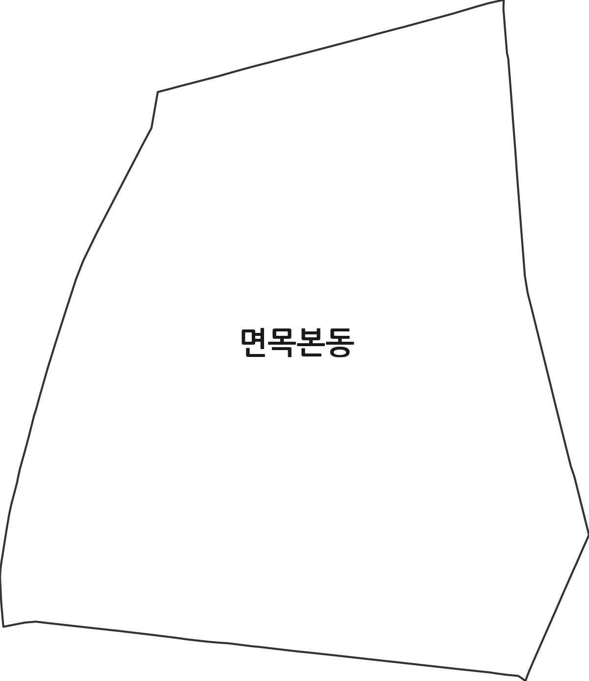 서울특별시 중랑구 면목본동 행정동 행정구역 경계 지도