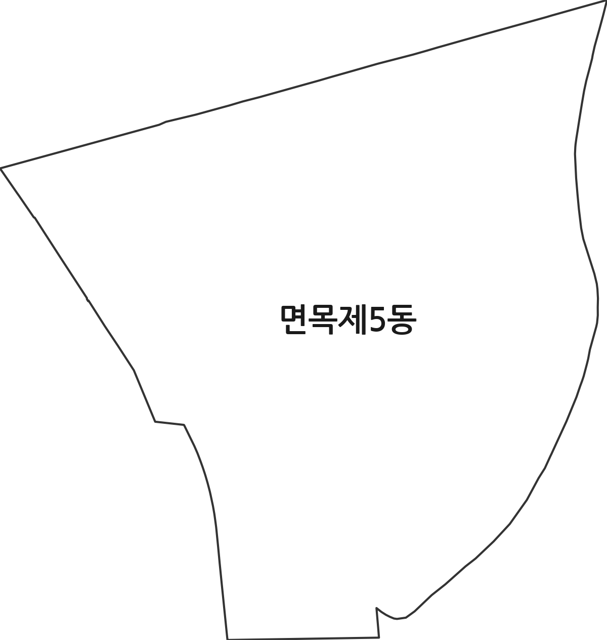 서울특별시 중랑구 면목제5동 행정동 행정구역 경계 지도