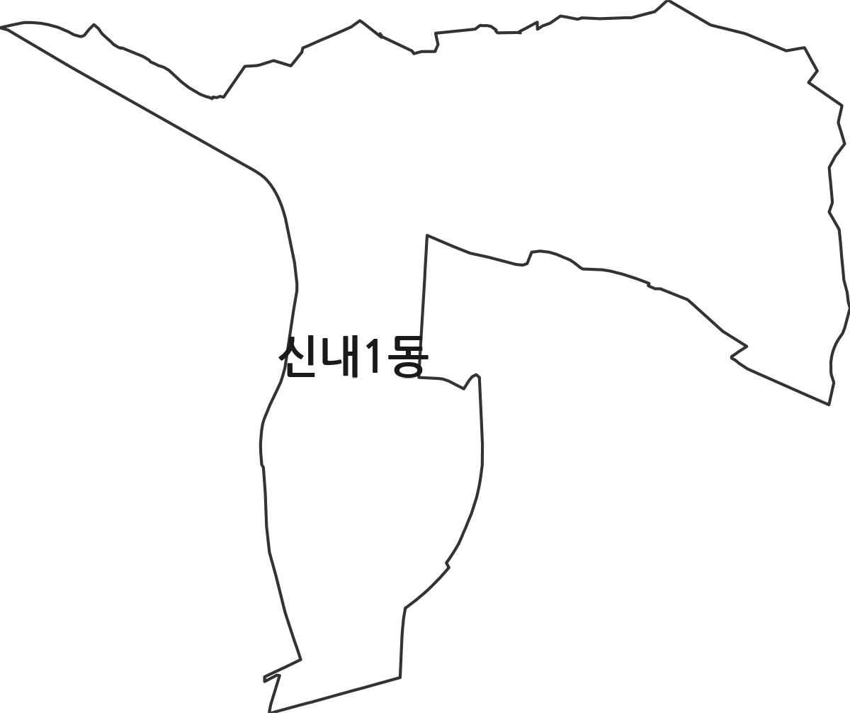 서울특별시 중랑구 신내1동 행정동 행정구역 경계 지도