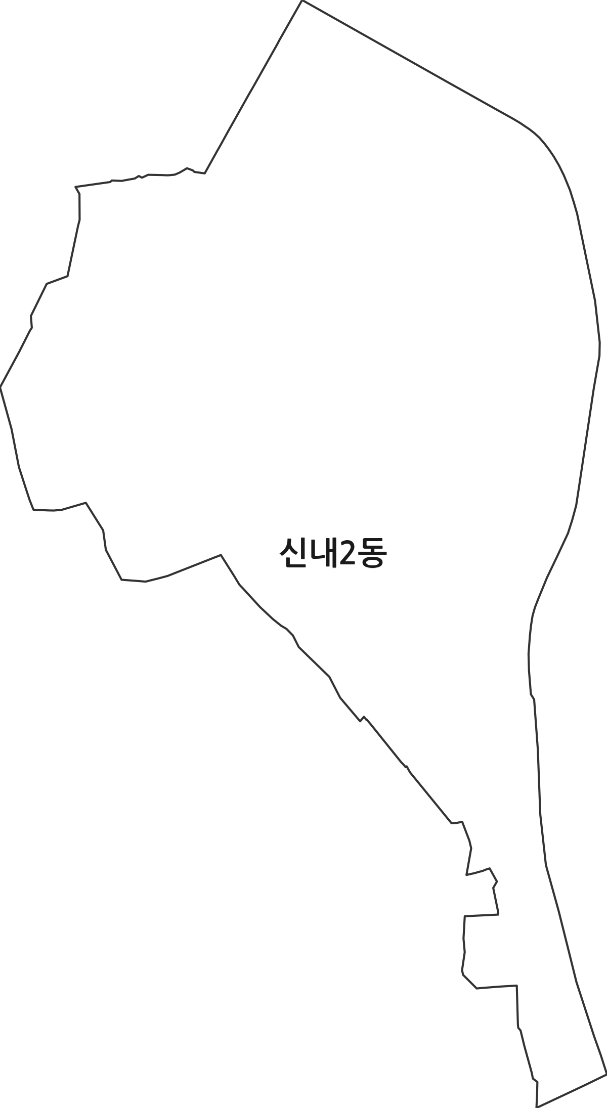서울특별시 중랑구 신내2동 행정동 행정구역 경계 지도