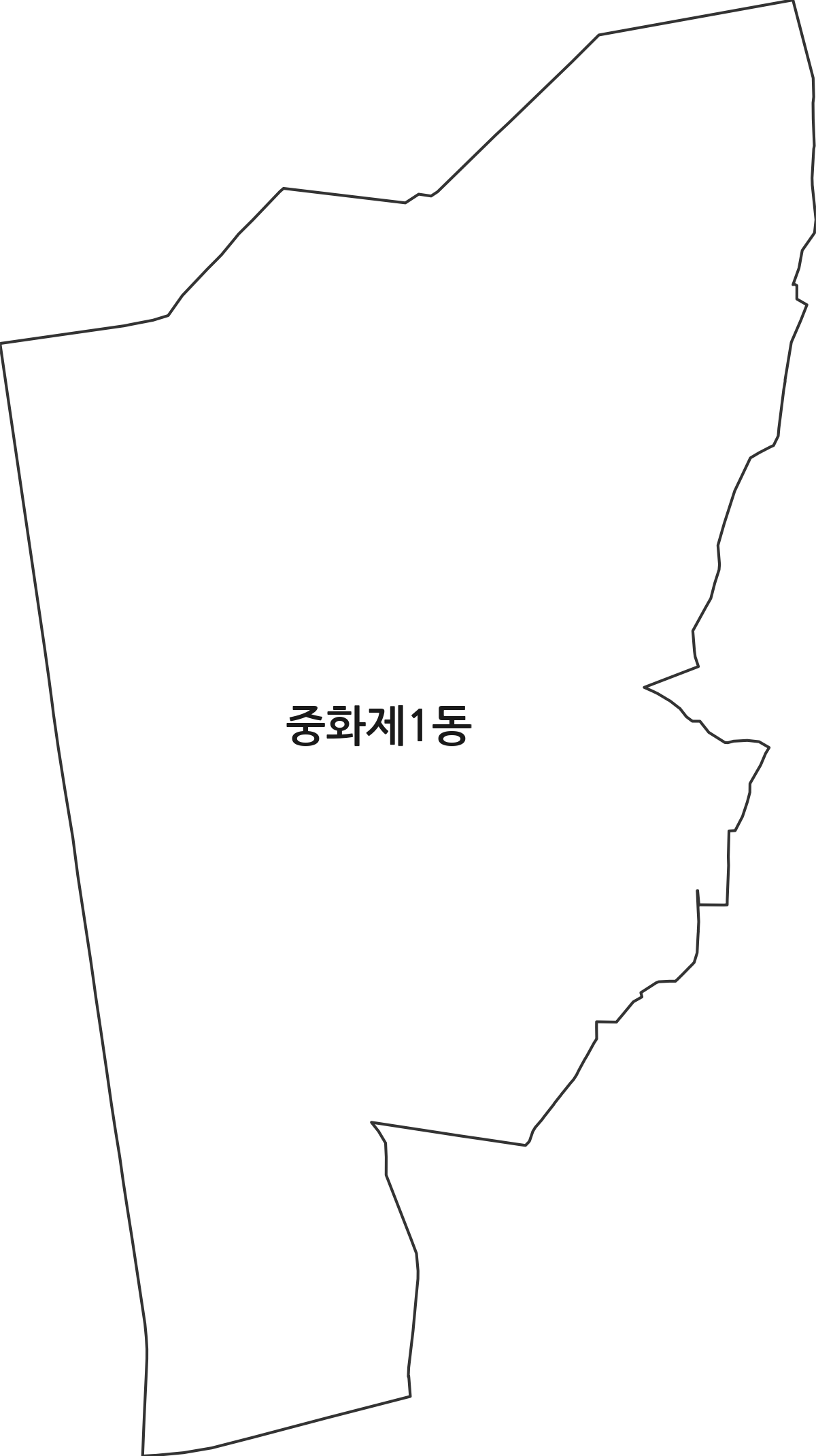 서울특별시 중랑구 중화제1동 행정동 행정구역 경계 지도