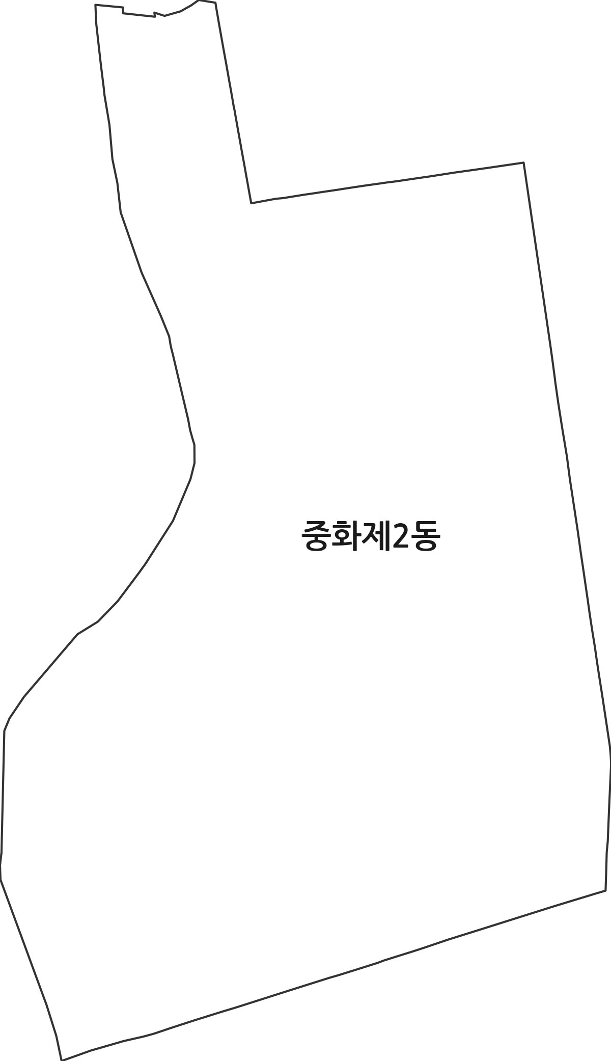 서울특별시 중랑구 중화제2동 행정동 행정구역 경계 지도
