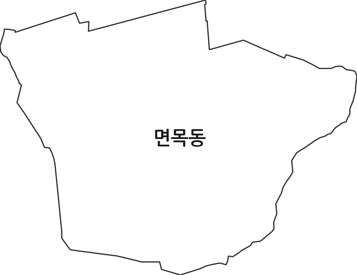 서울특별시 중랑구 면목동 법정동 행정구역 경계 지도