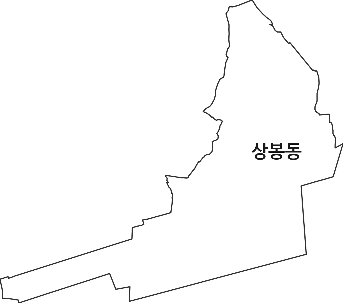 서울특별시 중랑구 상봉동 법정동 행정구역 경계 지도