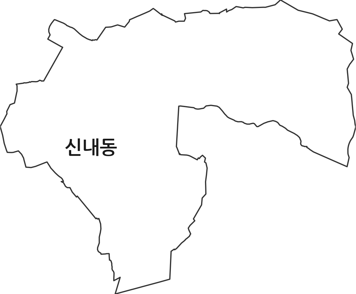 서울특별시 중랑구 신내동 법정동 행정구역 경계 지도