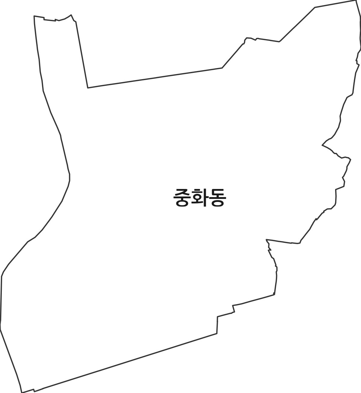 서울특별시 중랑구 중화동 법정동 행정구역 경계 지도