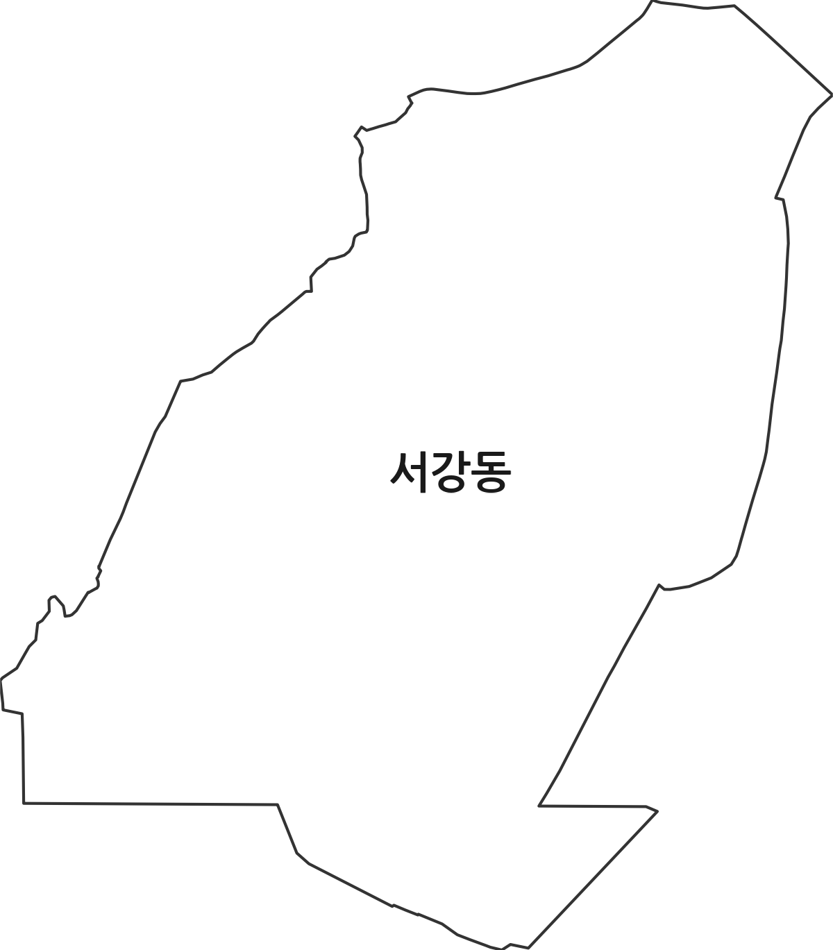 서울특별시 마포구 서강동 행정동 행정구역 경계 지도