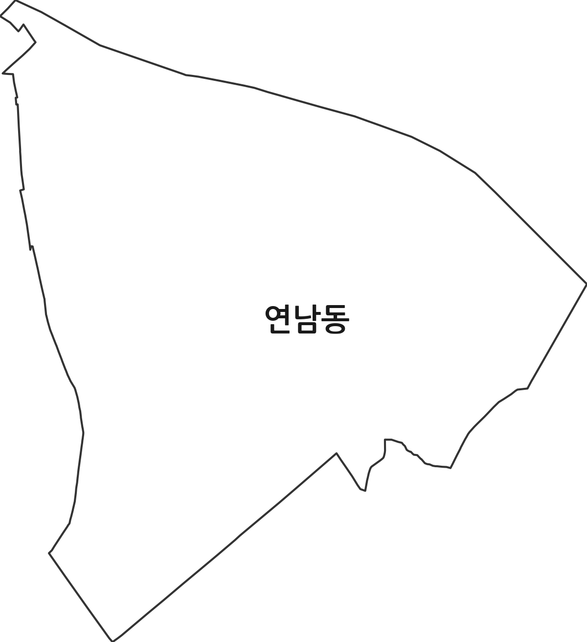 서울특별시 마포구 연남동 행정동 행정구역 경계 지도