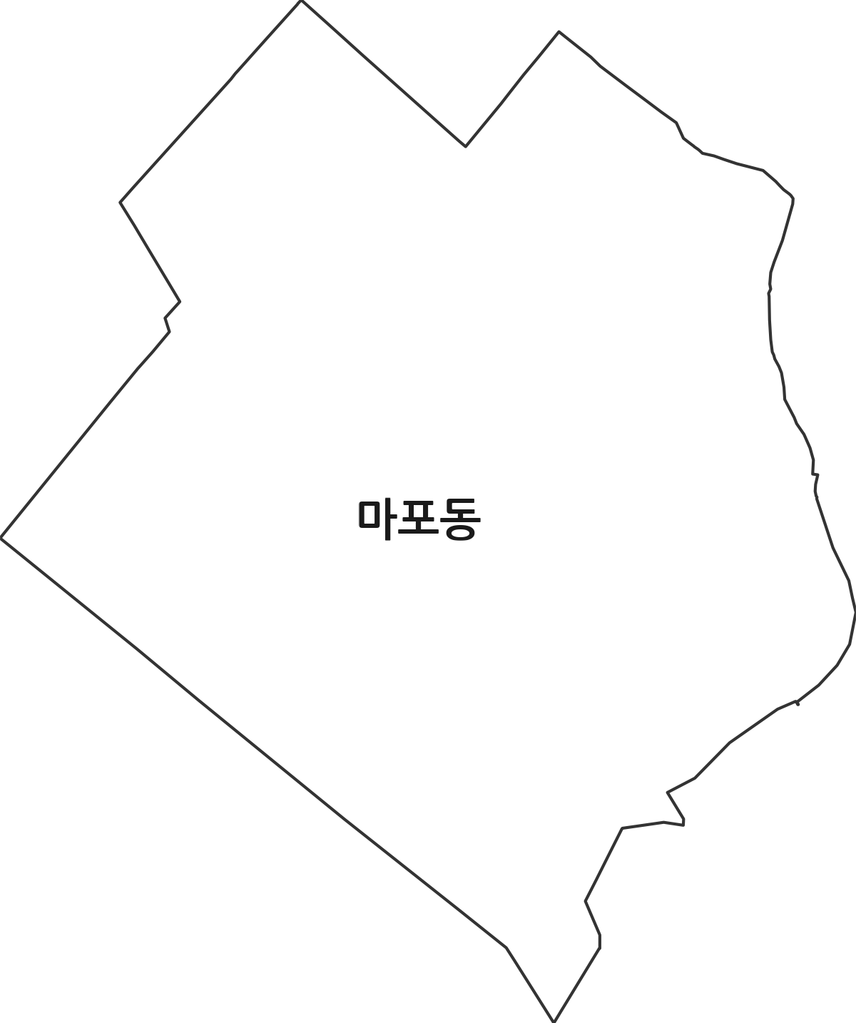 서울특별시 마포구 마포동 법정동 행정구역 경계 지도