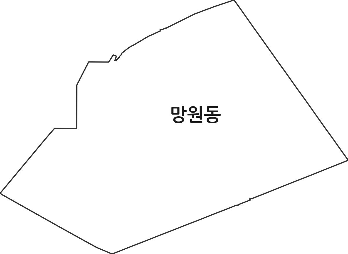 서울특별시 마포구 망원동 법정동 행정구역 경계 지도