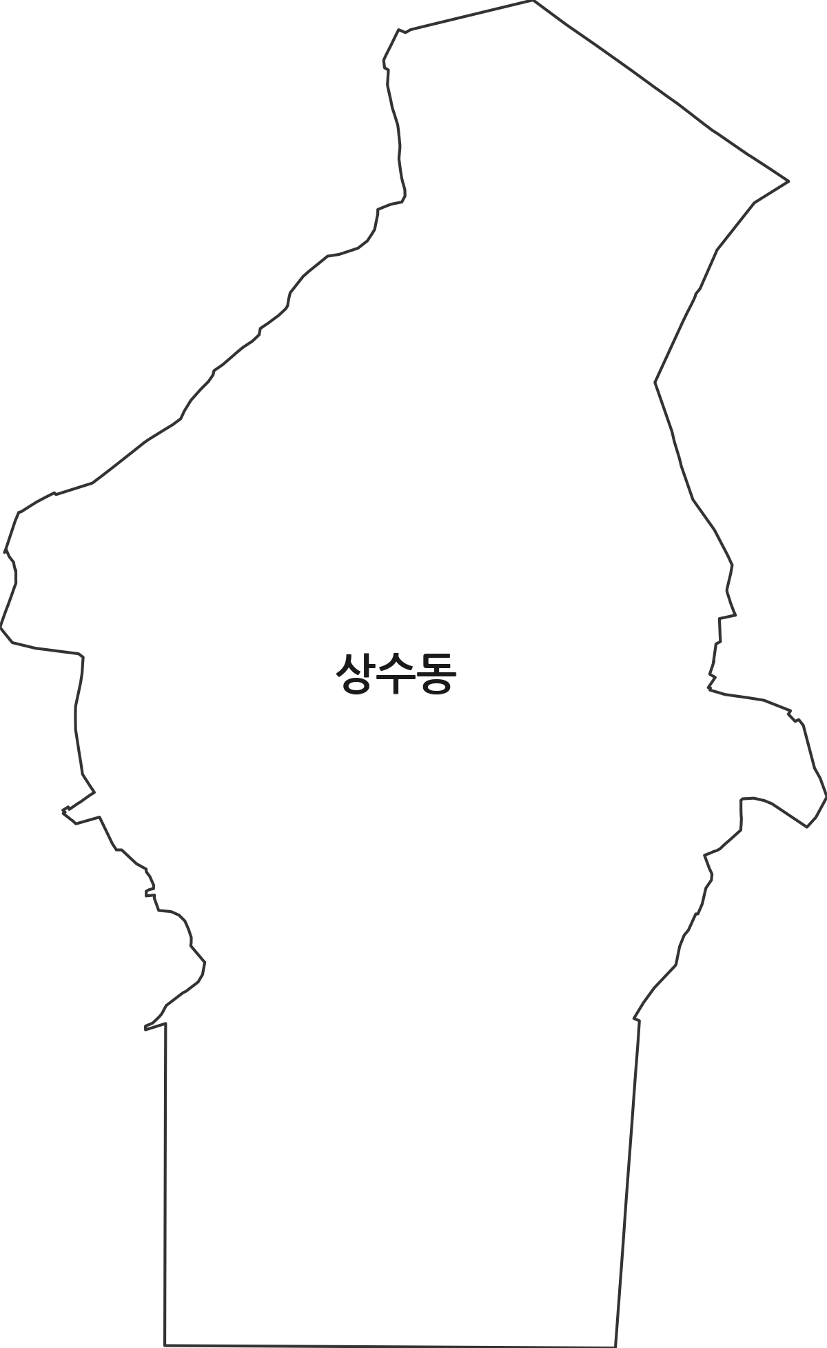 서울특별시 마포구 상수동 법정동 행정구역 경계 지도