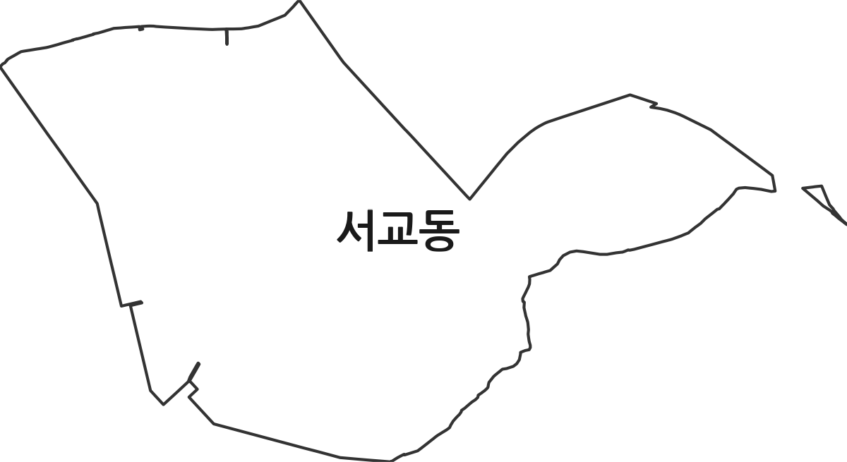 서울특별시 마포구 서교동 법정동 행정구역 경계 지도
