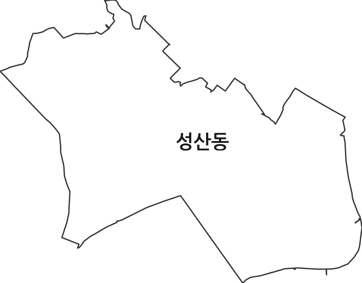 서울특별시 마포구 성산동 법정동 행정구역 경계 지도