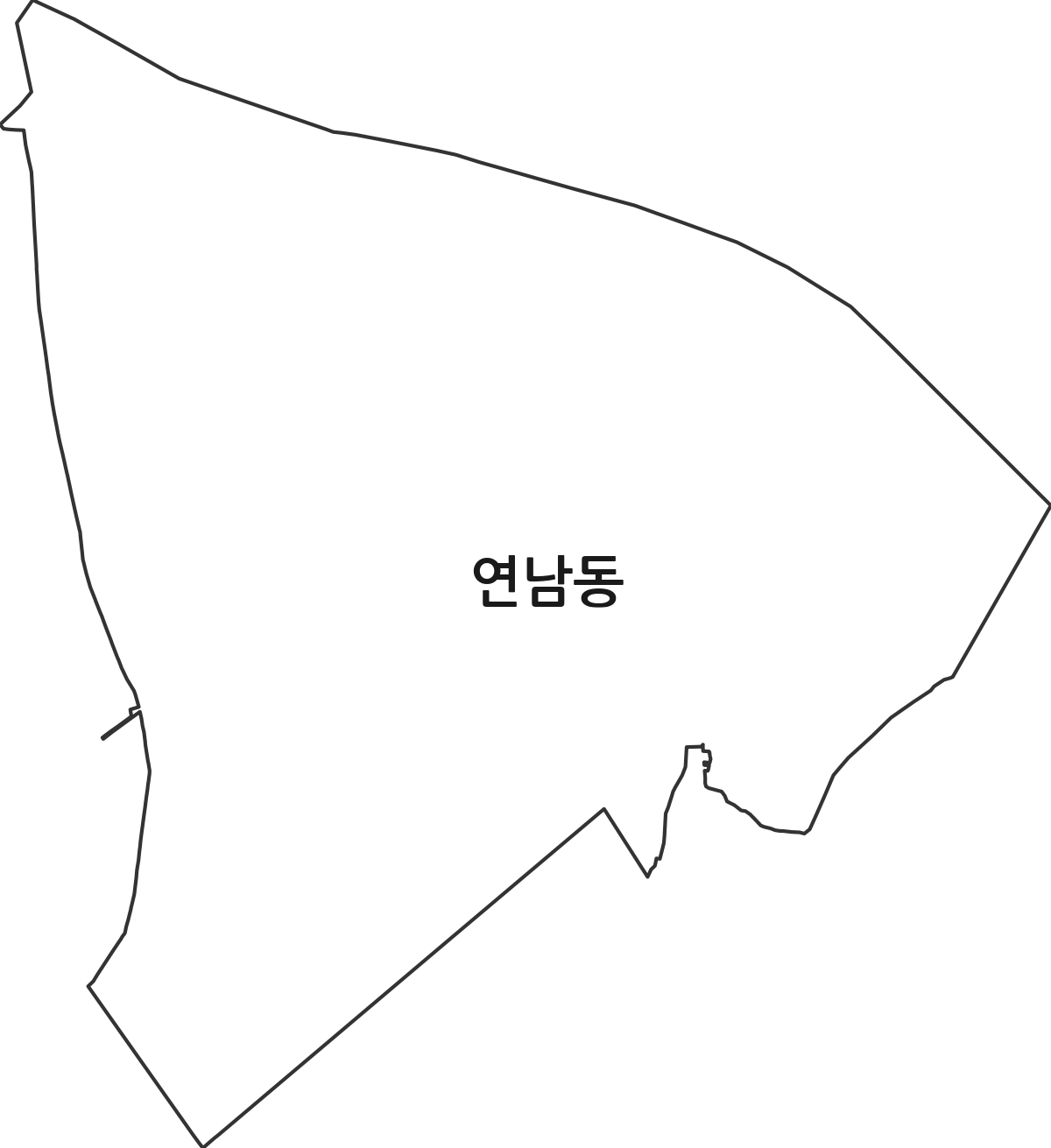 서울특별시 마포구 연남동 법정동 행정구역 경계 지도