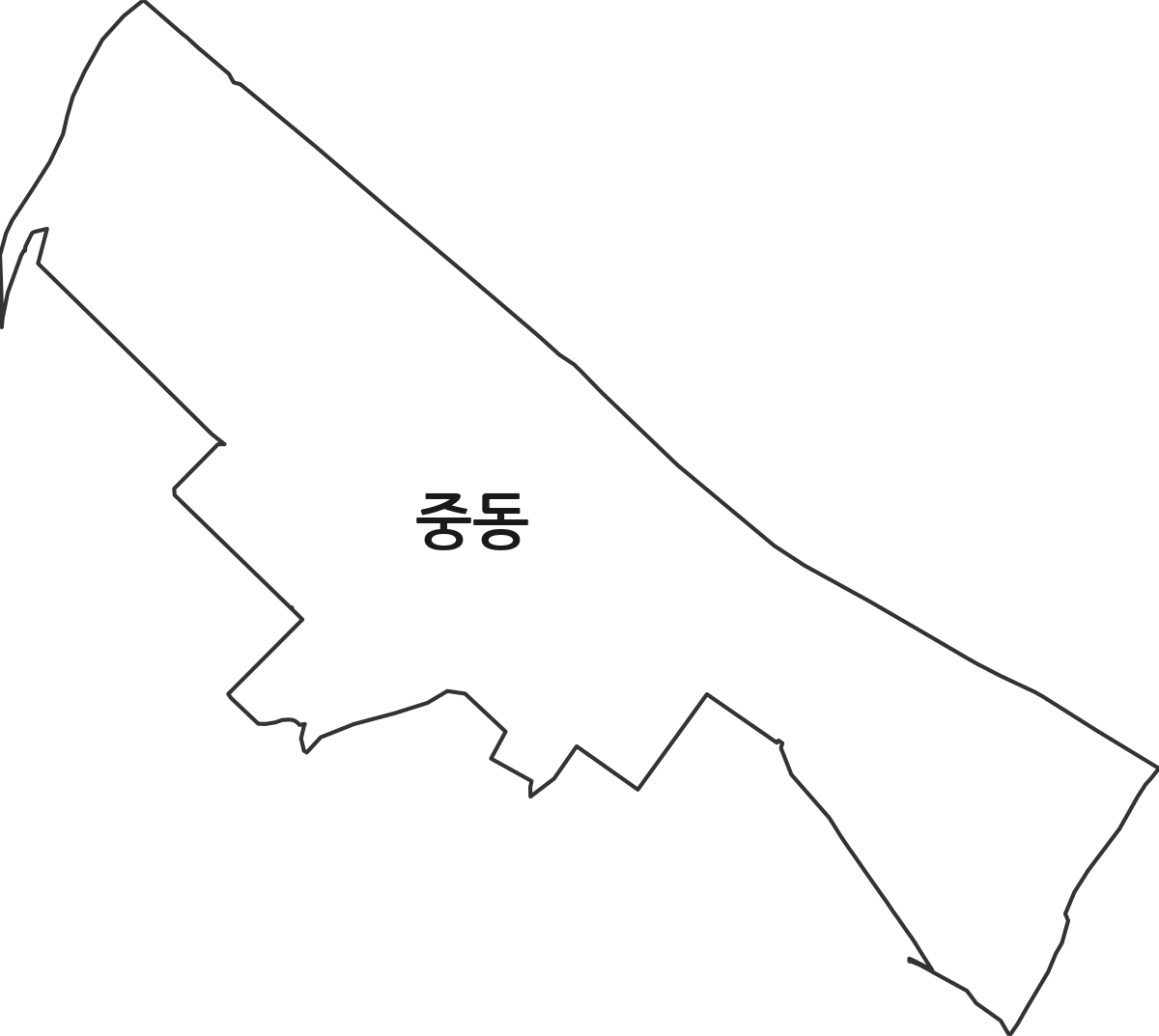 서울특별시 마포구 중동 법정동 행정구역 경계 지도