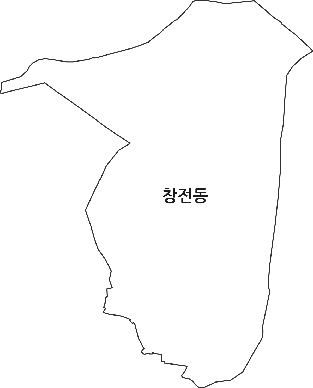서울특별시 마포구 창전동 법정동 행정구역 경계 지도