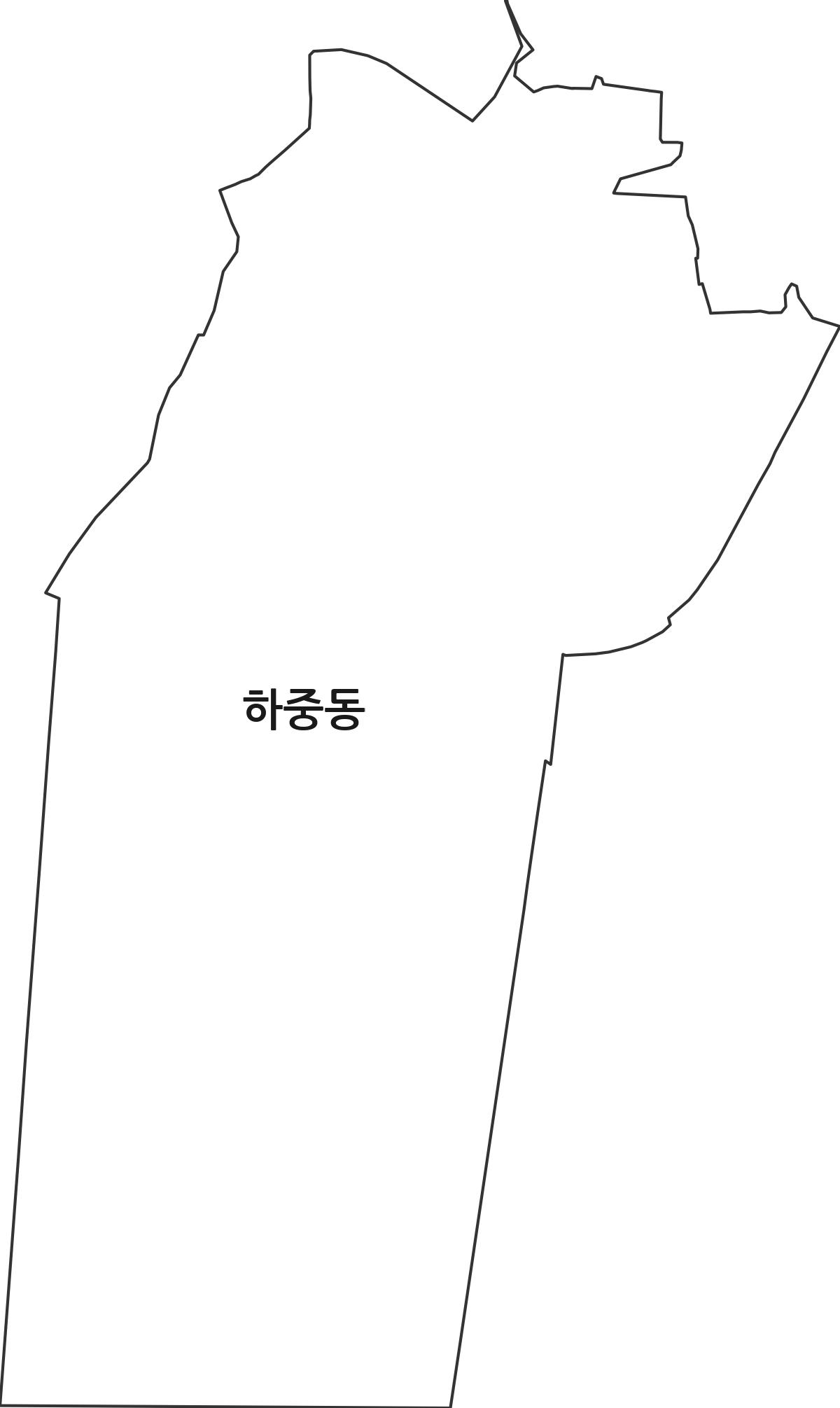 서울특별시 마포구 하중동 법정동 행정구역 경계 지도
