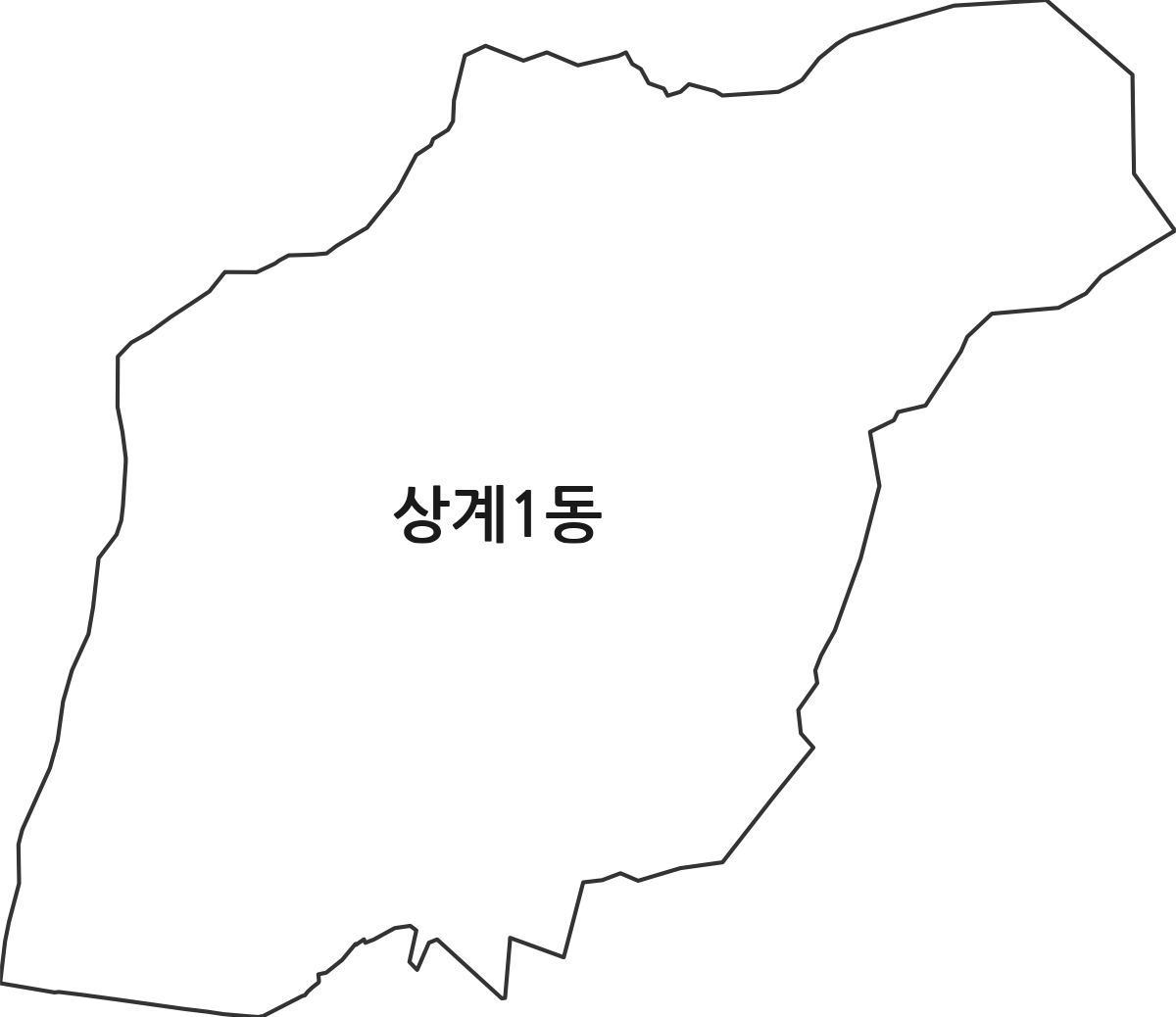 서울특별시 노원구 상계1동 행정동 행정구역 경계 지도