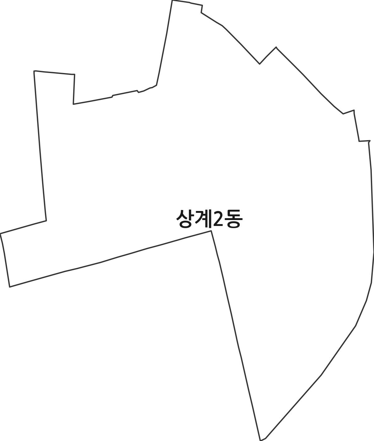 서울특별시 노원구 상계2동 행정동 행정구역 경계 지도