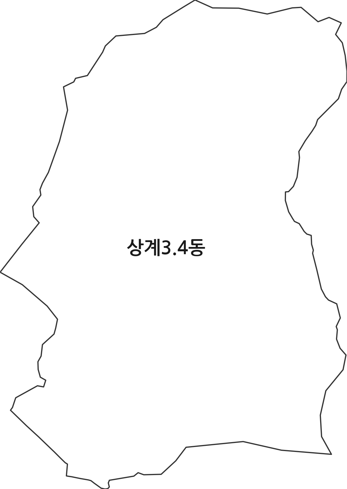 서울특별시 노원구 상계3.4동 행정동 행정구역 경계 지도