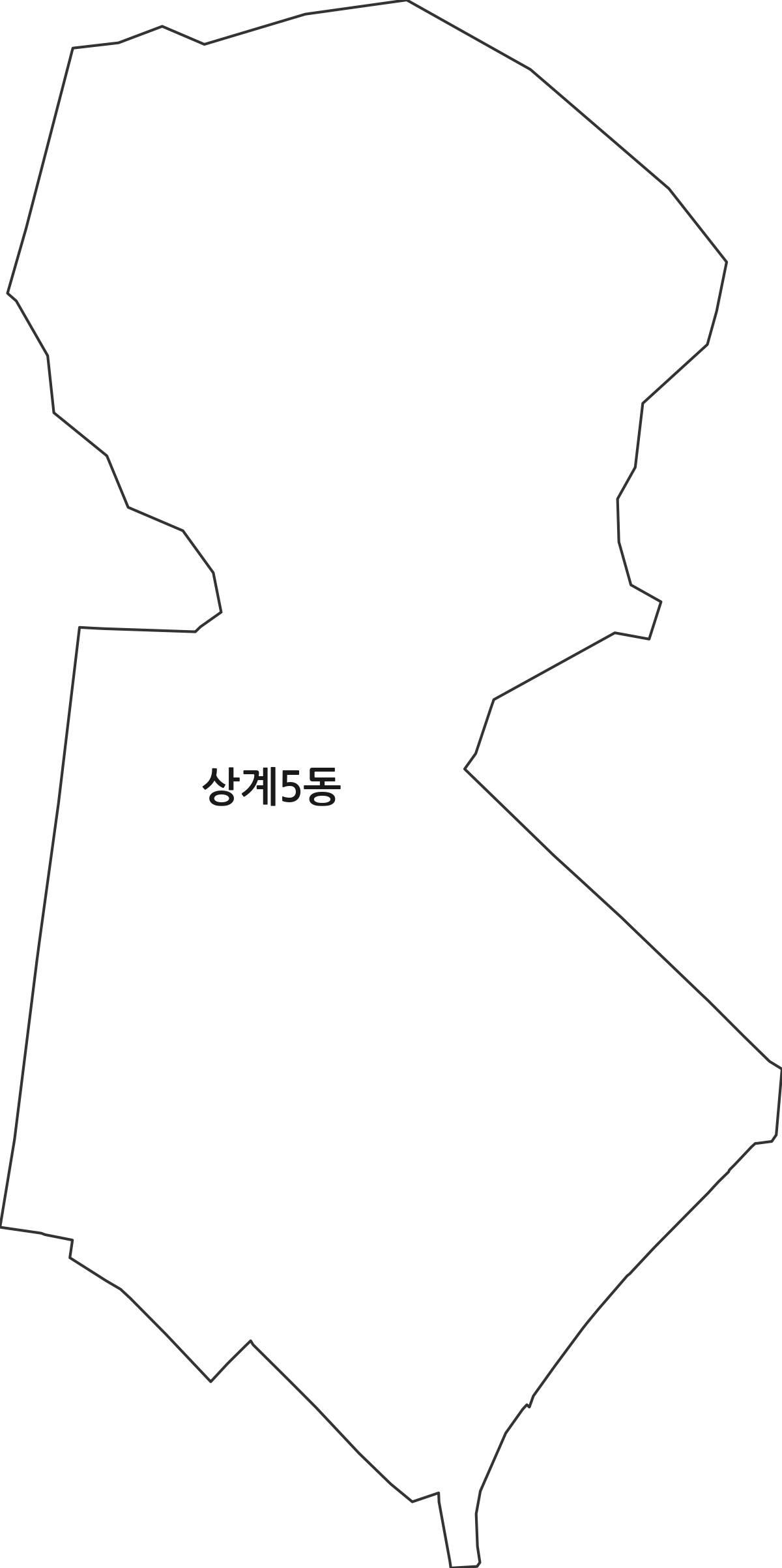서울특별시 노원구 상계5동 행정동 행정구역 경계 지도