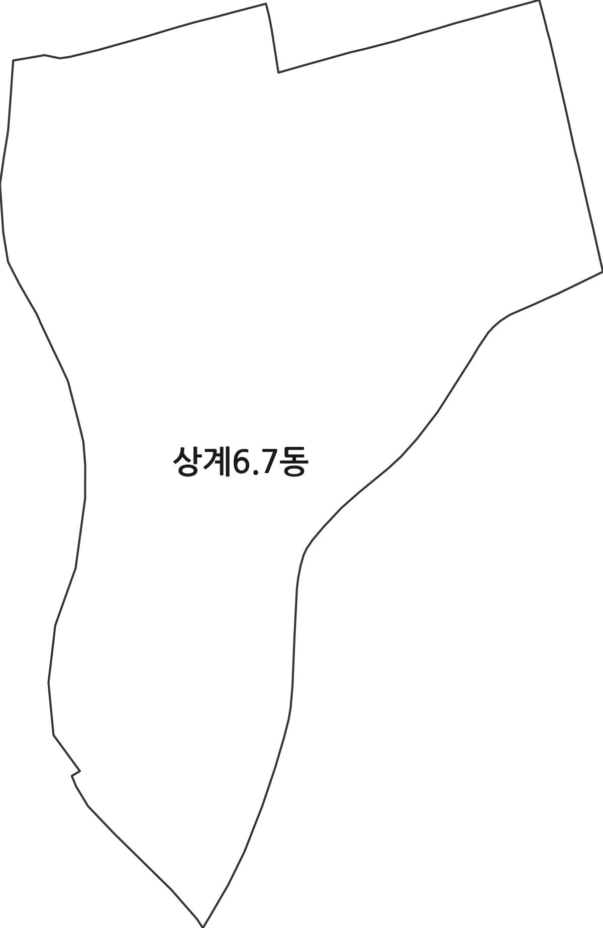 서울특별시 노원구 상계6.7동 행정동 행정구역 경계 지도