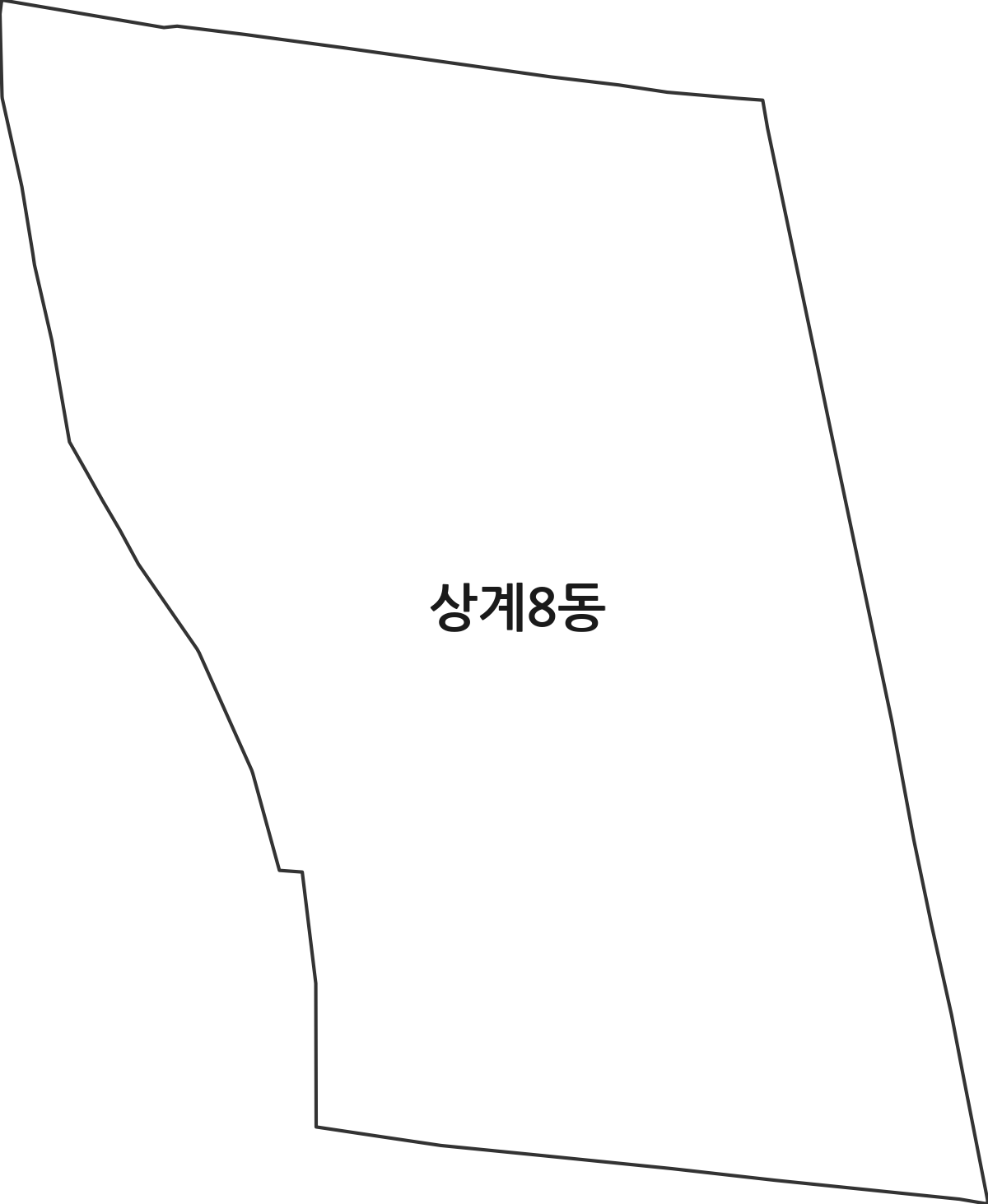서울특별시 노원구 상계8동 행정동 행정구역 경계 지도