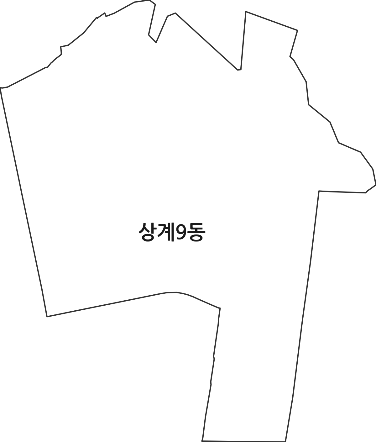 서울특별시 노원구 상계9동 행정동 행정구역 경계 지도