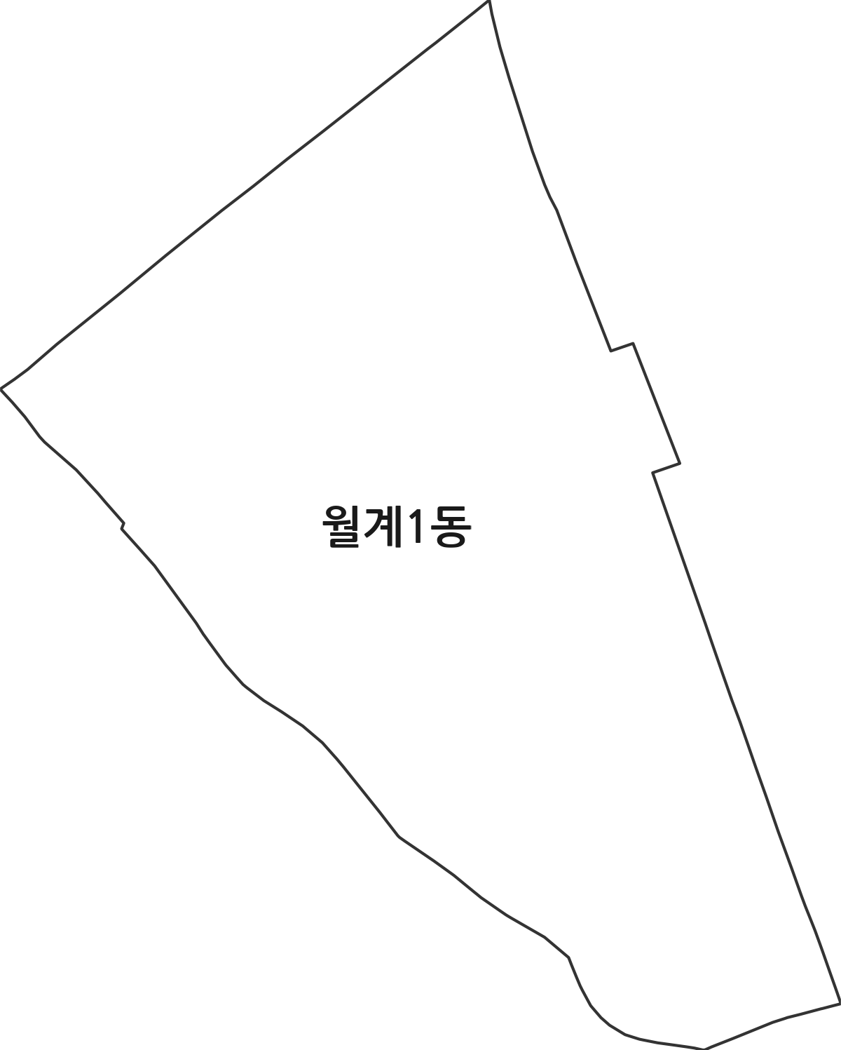 서울특별시 노원구 월계1동 행정동 행정구역 경계 지도