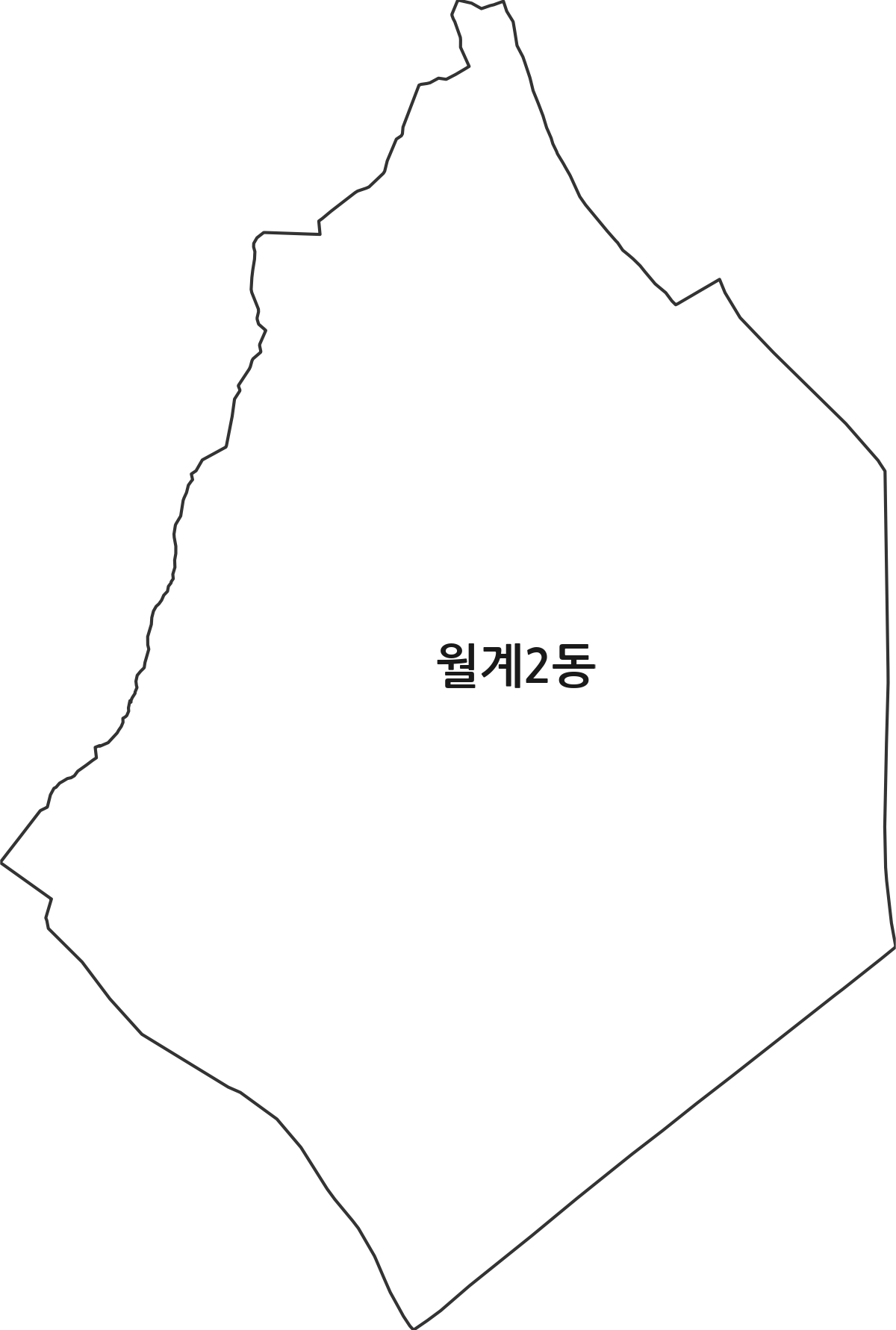 서울특별시 노원구 월계2동 행정동 행정구역 경계 지도