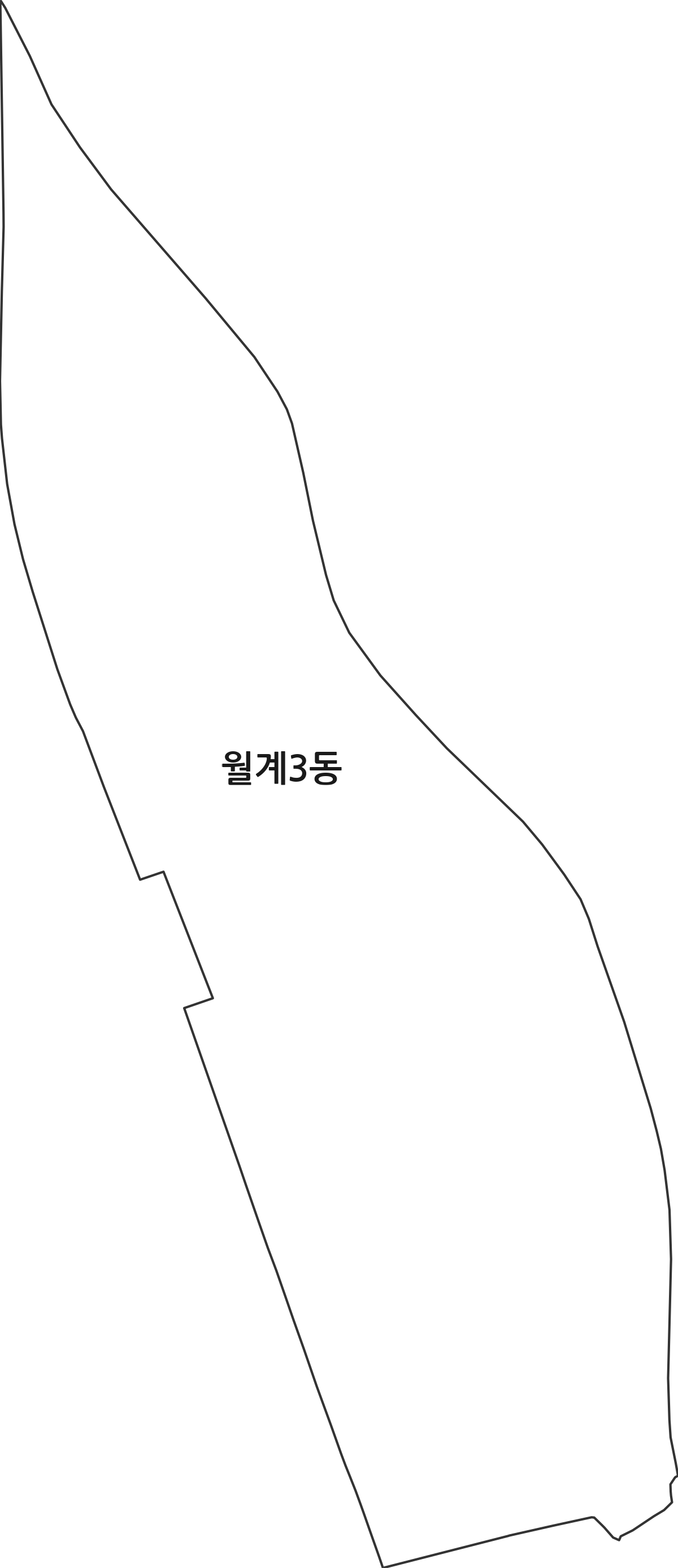 서울특별시 노원구 월계3동 행정동 행정구역 경계 지도